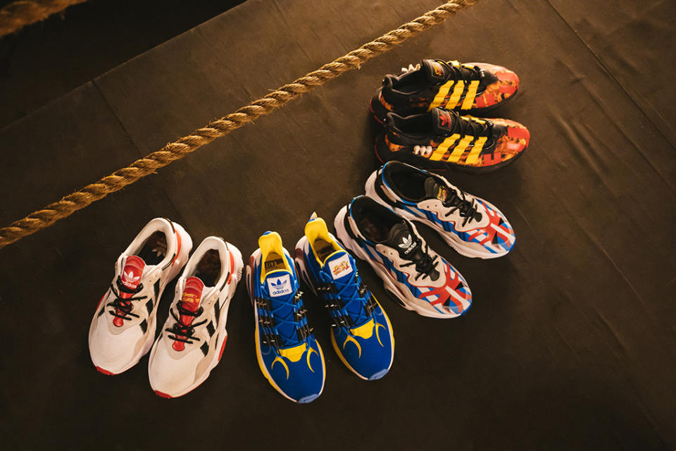 A look at the Bait x Adidas x “Street Fighter” Ozweego and Lexicon sneakers. - Credit: Courtesy of Bait