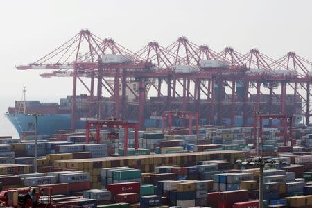 FILE PHOTO: Container ship is seen at the Yangshan Deep Water Port, part of the Shanghai Free Trade Zone, in Shanghai, China September 24, 2016. REUTERS/Aly Song/File Photo