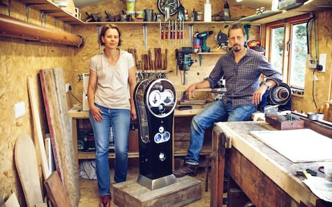 George and Cornelia de Fossard in their workshop - Credit: Sam Pelly