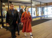 Huawei Technologies Chief Financial Officer Meng Wanzhou leaves for a lunch break during a hearing at British Columbia supreme court in Vancouver