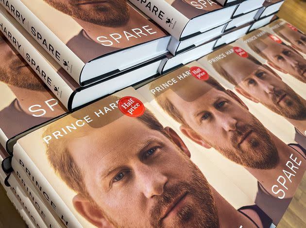 Prince Harry's book on display in a book store on Jan. 22, in Bath, England. The duke's highly-anticipated memoir 