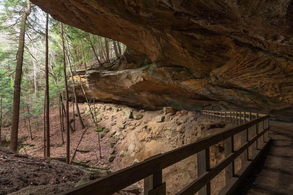 Whispering Cave offers a moderate hike with plenty of scenery along the way