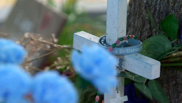 PHOTO: A cross is laid at the site of a memorial for Brittanee Drexel. (ABC News)