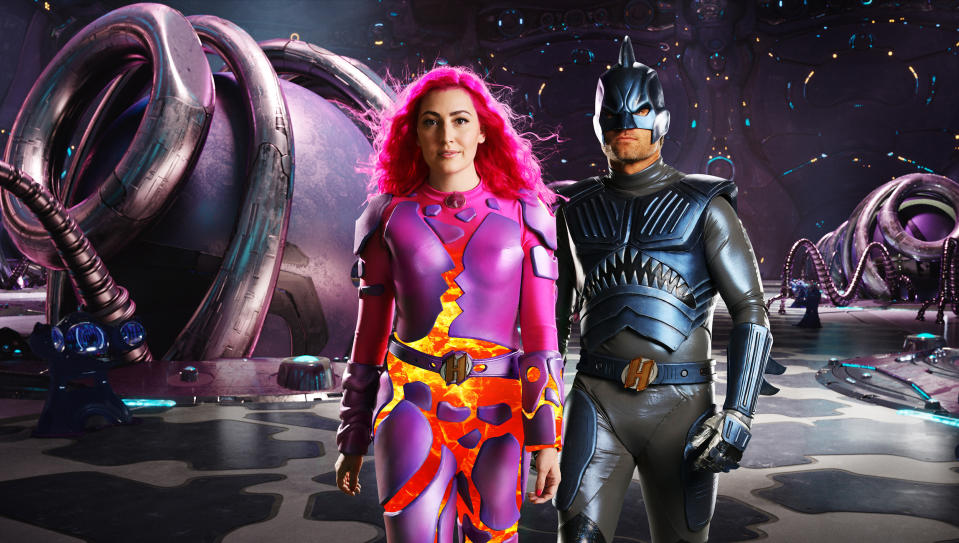 Taylor Dooley as Lavagirl and JJ Dashnaw as Sharkboy in 