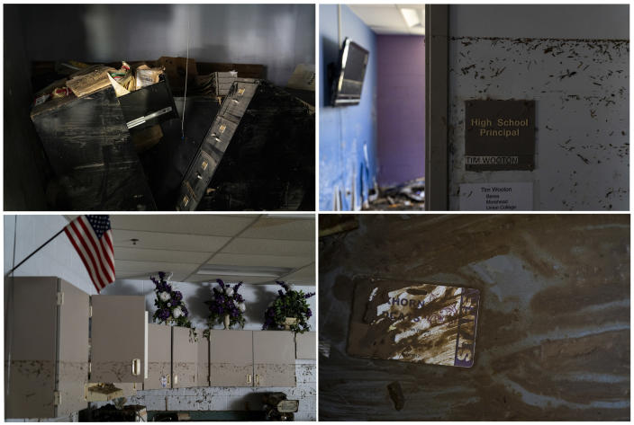 Damage inside Buckhorn School. (Michael Swensen for NBC news)