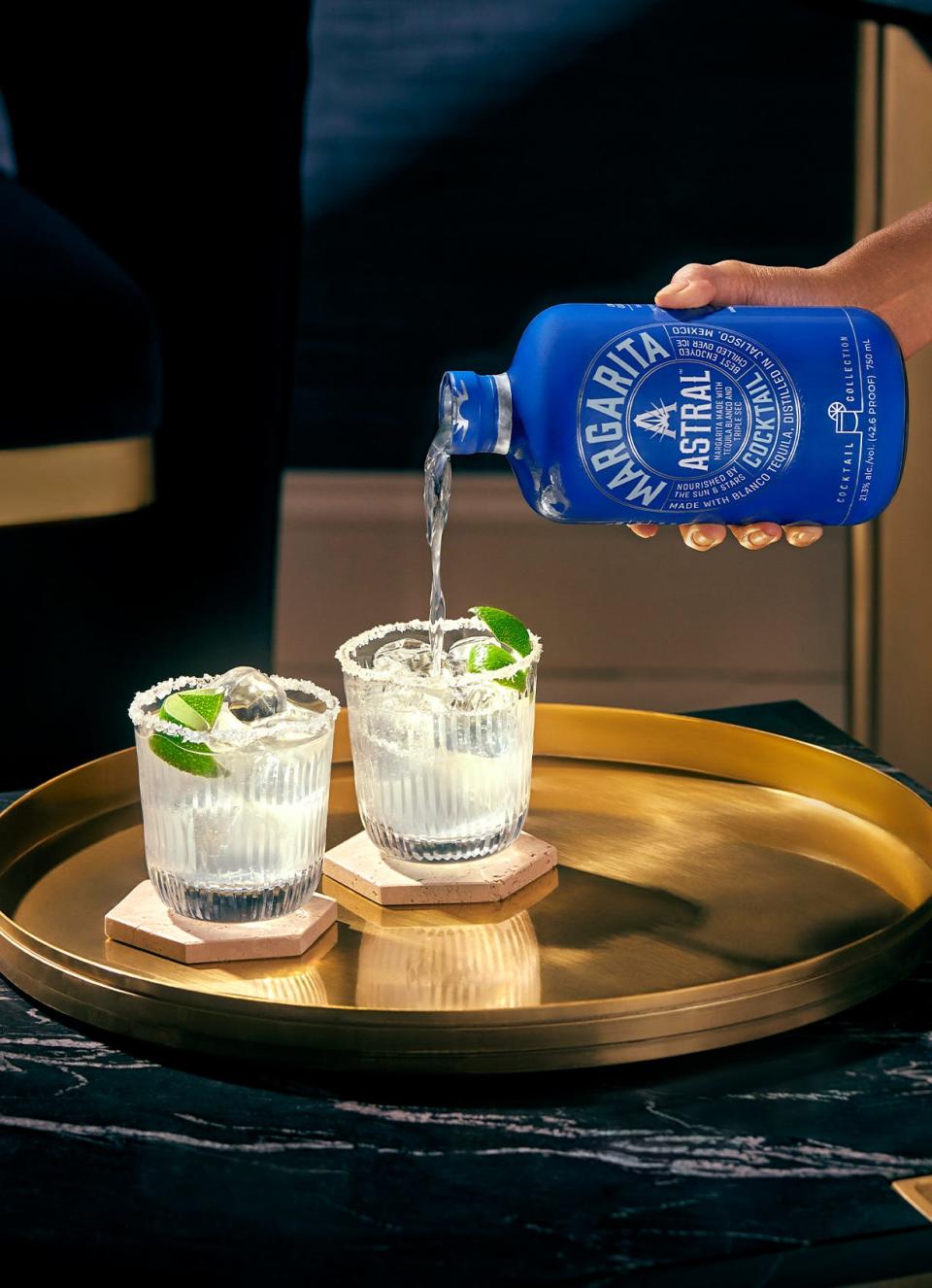 One of the newest ready-to-serve cocktails is the Astral Margarita (available in 350ml, $13.99, serves four cocktails; and 750ml, $25.99, serves eight).