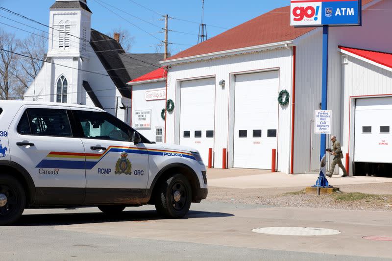 RCMP Command Post in Great Village after searching for Gabriel Wortman