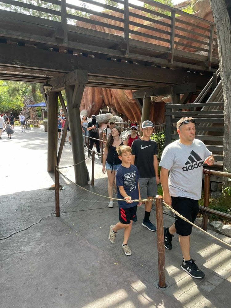Lines at Splash Mountain in Disneyland on June 15, 2021.