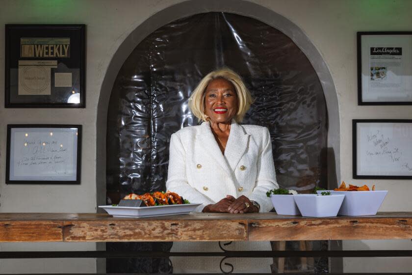 Los Angeles, CA - January 17: Barbara Burrell owner of Sky's Gourmet Tacos poses for a portrait at her restaurant on Wednesday, Jan. 17, 2024 in Los Angeles, CA. (Jason Armond / Los Angeles Times)