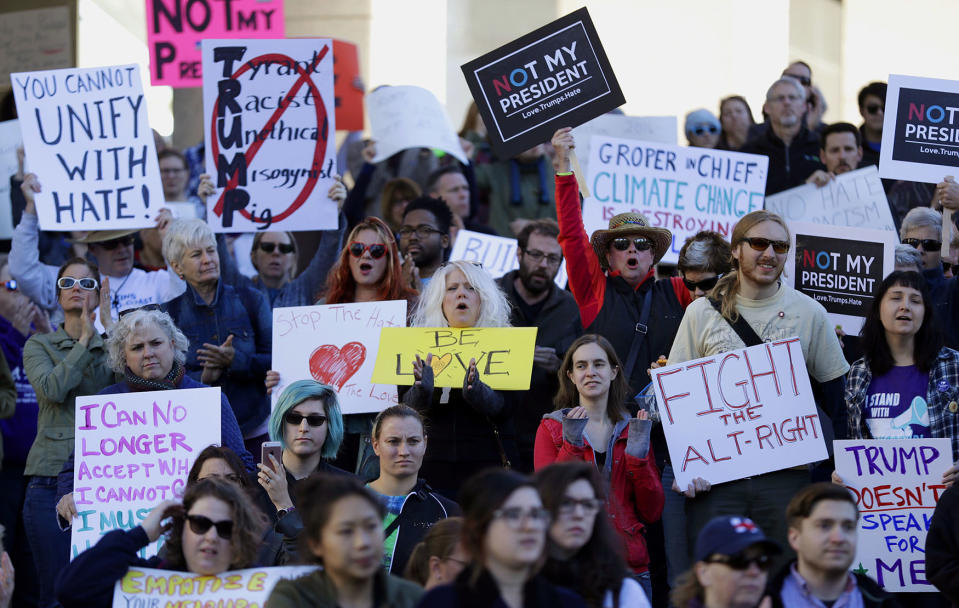 Tens of thousands protest Trump’s election victory