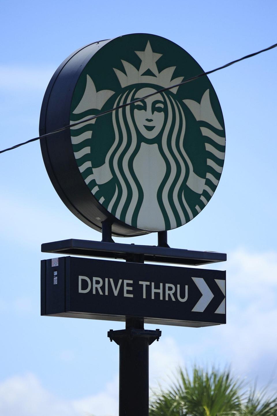 The sign at Starbucks Coffee