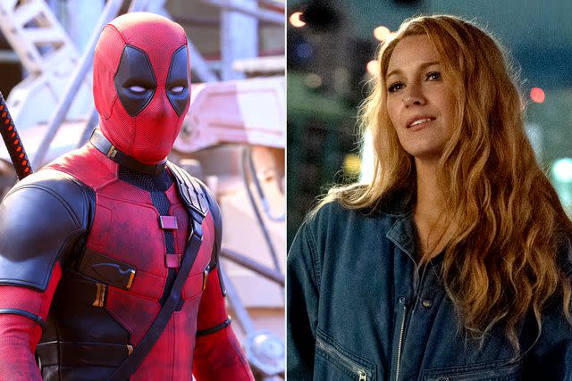 <p>Jay Maidment/20th Century Studios/MARVEL; Nicole Rivelli</p> Ryan Reynolds in <em>Deadpool & Wolverine</em> (2024); Blake Lively in <em>It Ends with Us</em> (2024)