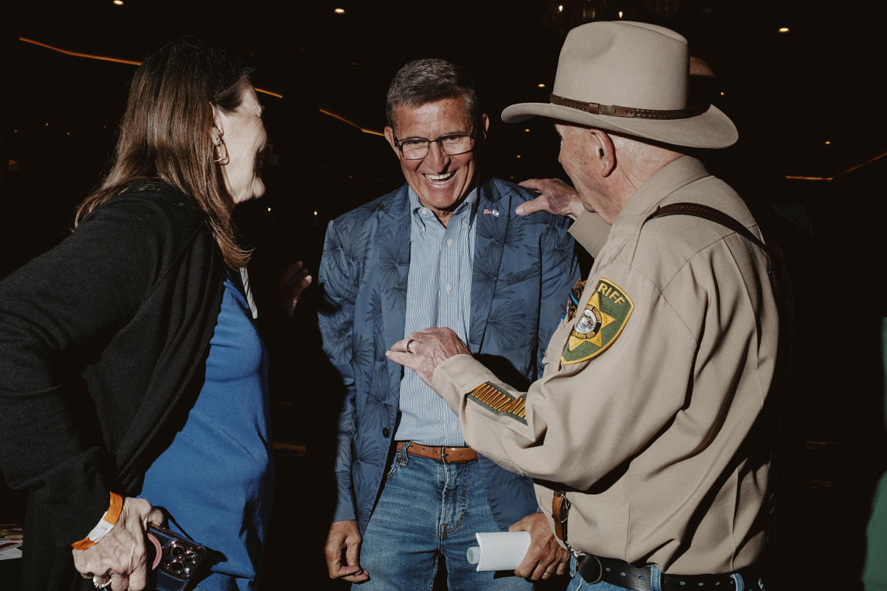 Flynn, among friends, at the CSPOA conference. (Mark Abramson for NBC News)