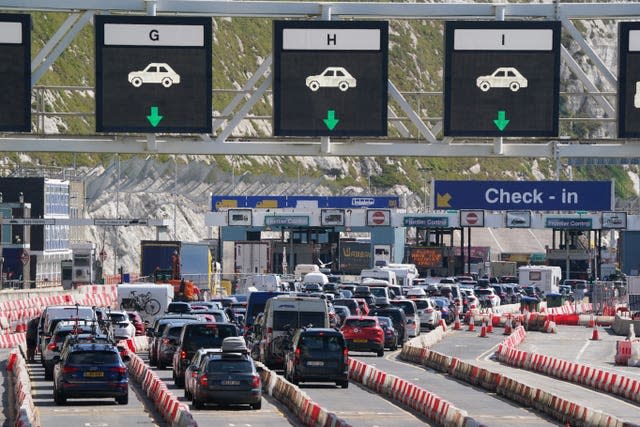 Traffic at the Port of Dover in Kent