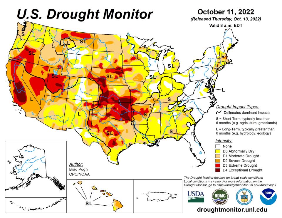 us drought map october 11 2022