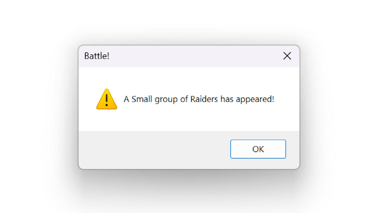  A small group of raiders has apparently appeared in this Excel game. 