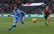 <p>Junior Stanislas puts Bournemouth ahead from the penalty spot</p>