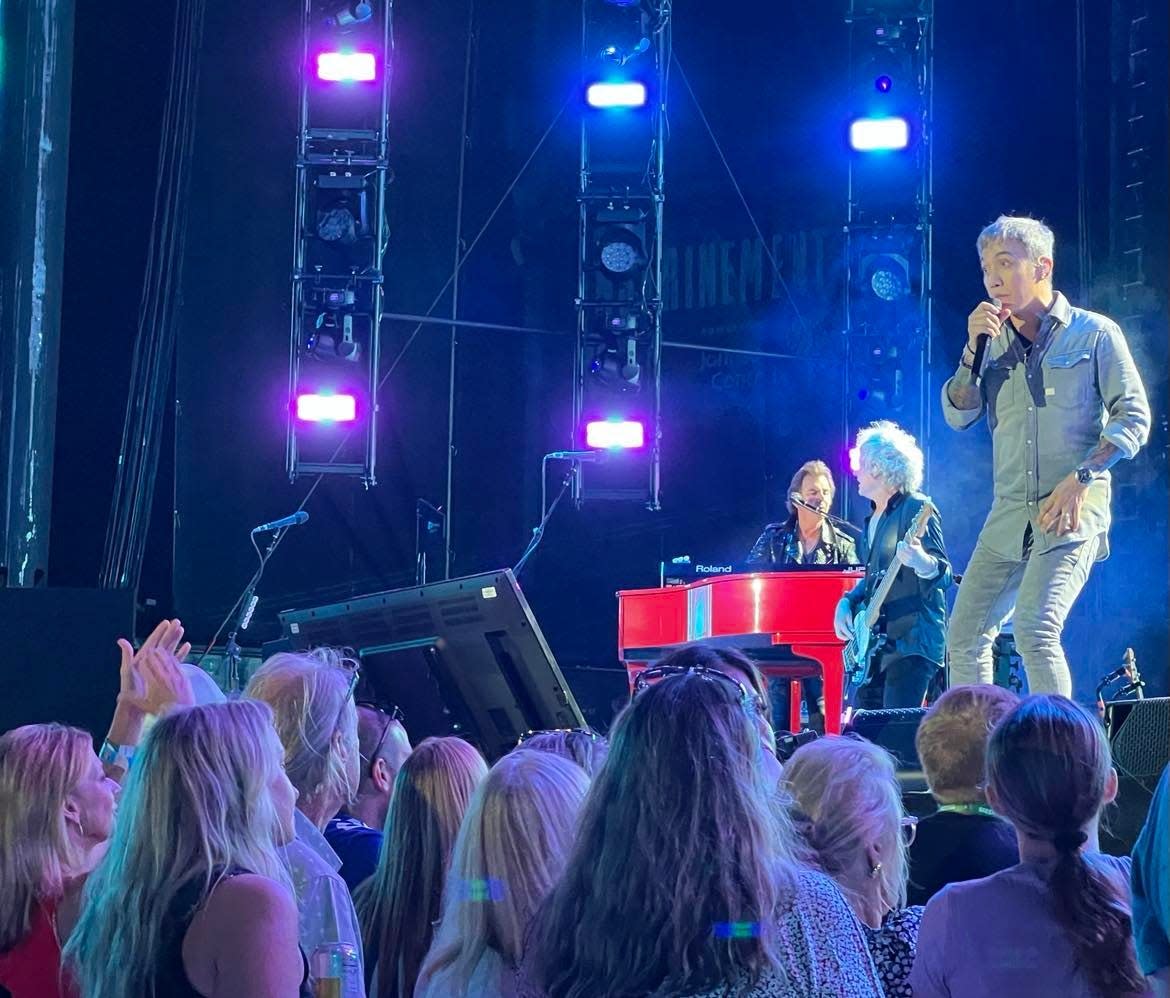 Journey singer Arnel Pineda performs at the Concert for Legends in August at Tom Benson Hall of Fame Stadium during the Pro Football Hall of Fame Enshrinement Festival.
