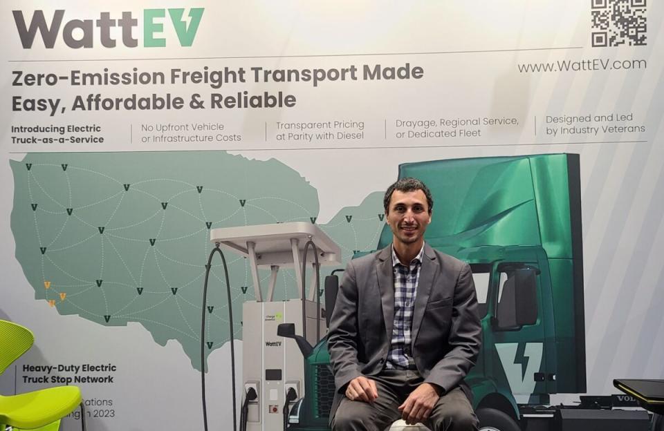 WattEV co-founder Salim Youssefzadeh says grant funding follows his startup’s progress in electrification infrastructure. (Photo: Alan Adler/FreightWaves)