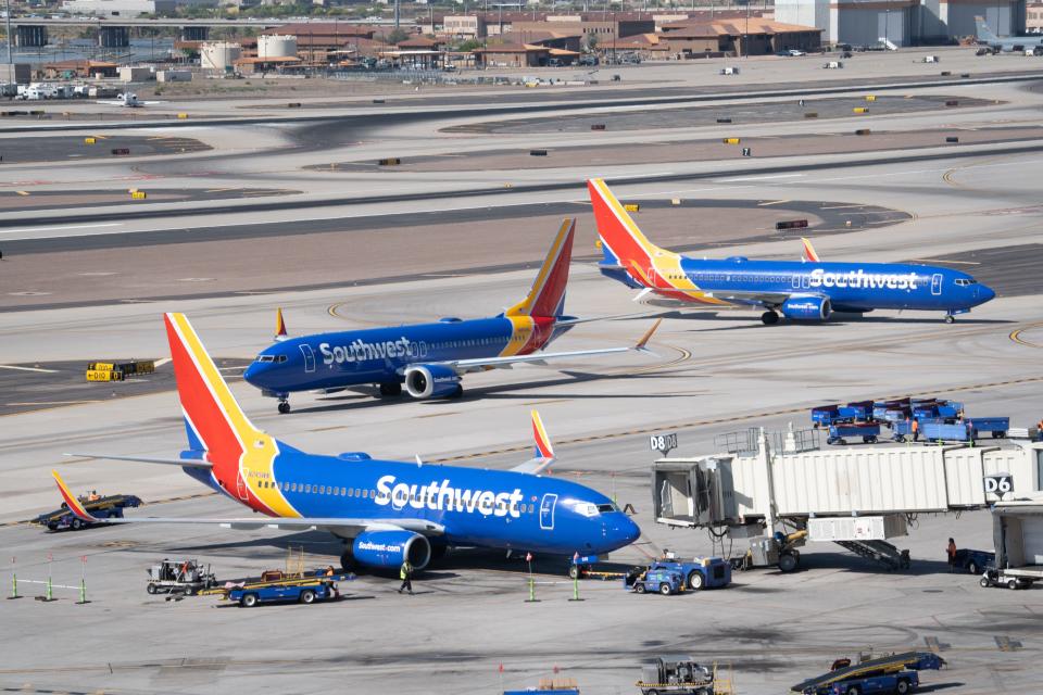 Southwest flights were delayed on April 18, 2023, at Phoenix Sky Harbor International Airport in Phoenix.