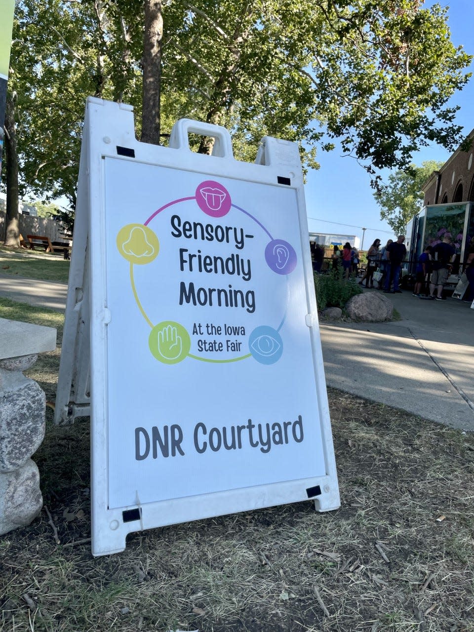 The DNR Courtyard provided a calm backdrop for educational displays during sensory-friendly morning at the Iowa State Fair on Aug. 17.