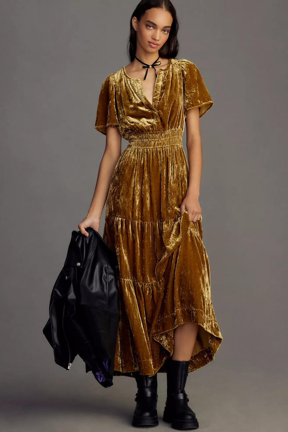 The Somerset Maxi Dress: Velvet Edition (photo via Anthropologie) 