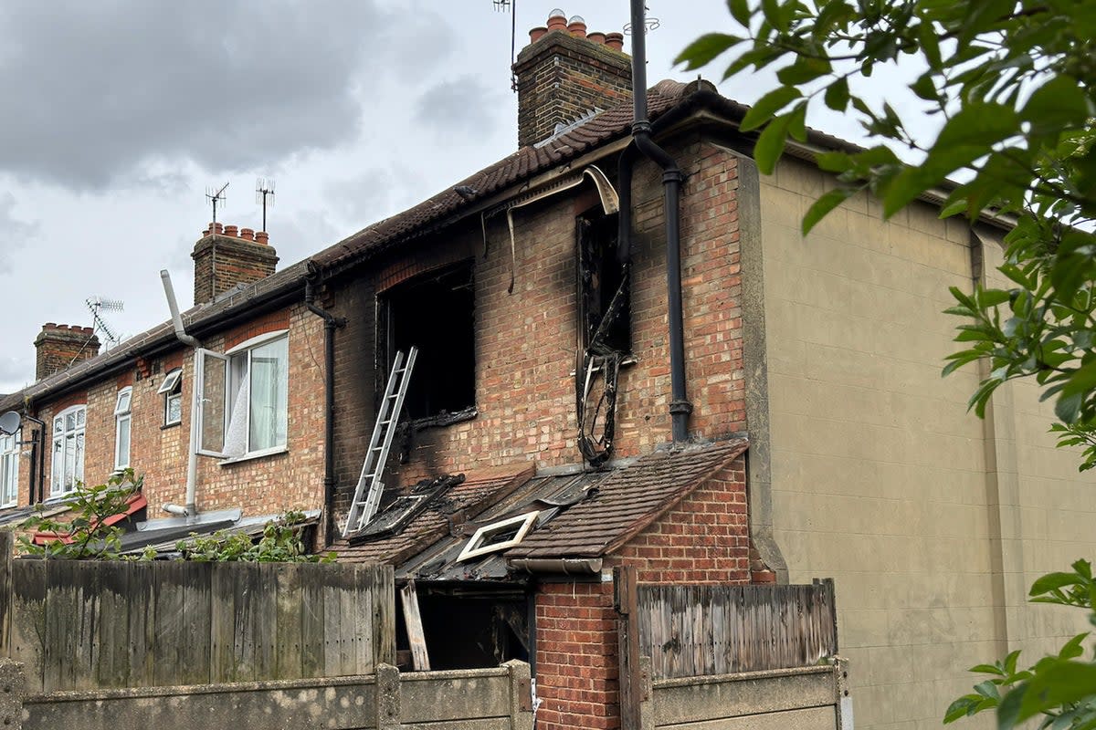 Charred remains of house on Forest Road, Walthamstow  (UKNIP)