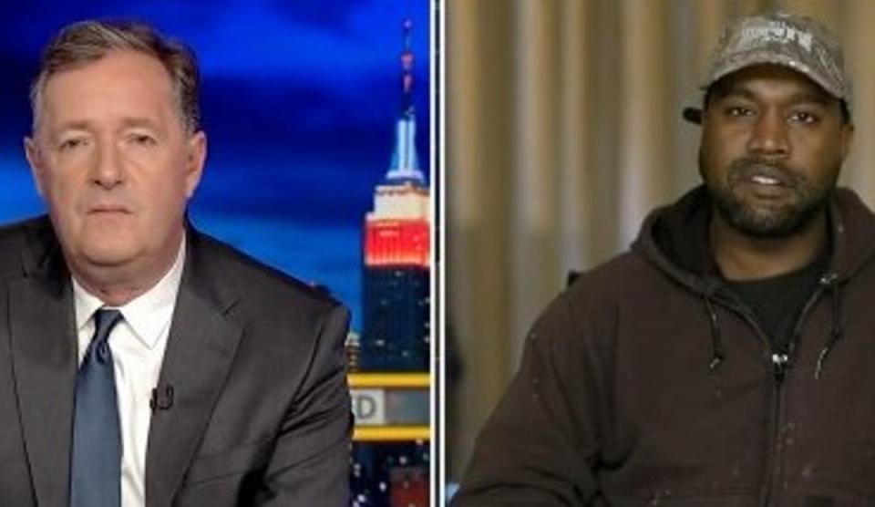 Piers Morgan (left) and Kanye West on TalkTV (TalkTV)