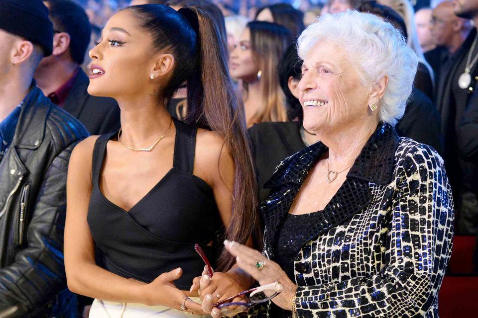 <p>Kevin Mazur/AMA2016/WireImage</p> Ariana Grande and Marjorie 