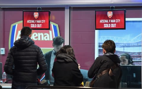 Arsenal fans trying to buy tickets - Credit: Getty images