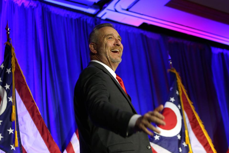 Newly elected Ohio Attorney General Dave Yost celebrates his victory in November 2018.