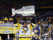 <p>The Stanley Cup may have stayed in the U.S., but it did spend some more time in Cole Harbour, N.S., thanks to another MVP playoff performance by Sidney Crosby. (Photo by Bruce Bennett/Getty Images) </p>