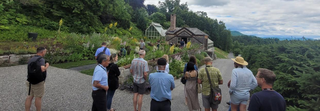 Visiting the Naumkeag Estate in Stockbridge, Massachusetts, on the American Public Gardens Association Tour.