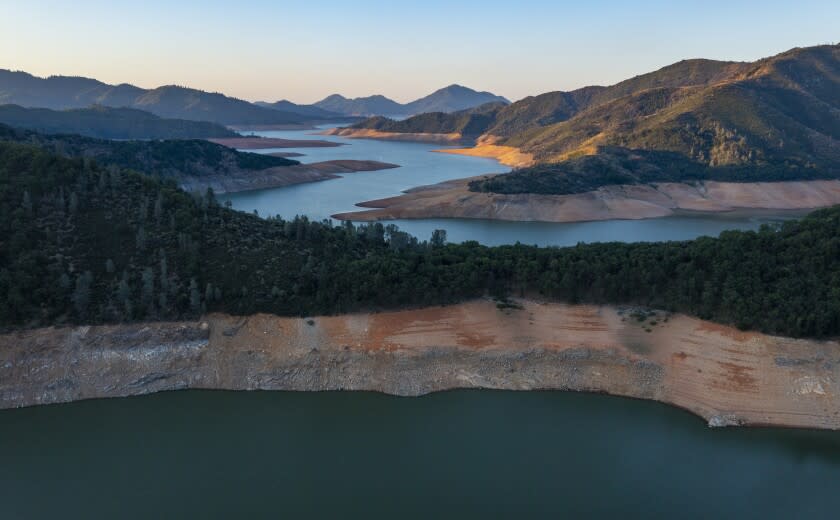 LAKE SHASTA, CA - JUNE 30: Water levels at Lake Shasta are lower as drought conditions persist on Wednesday, June 30, 2021 in Lake Shasta, CA. (Brian van der Brug / Los Angeles Times)