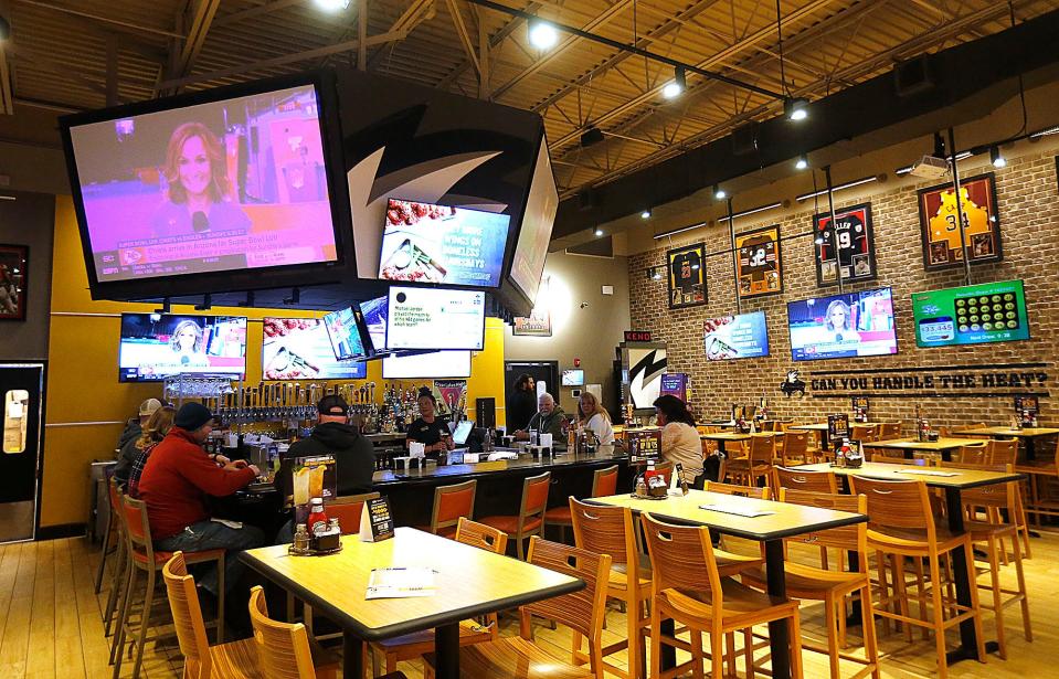 Buffalo Wild Wings in Ashland will be showing the Super Bowl on their many screens on Sunday seen here on Monday, Feb. 6, 2023. TOM E. PUSKAR/ASHLAND TIMES-GAZETTE