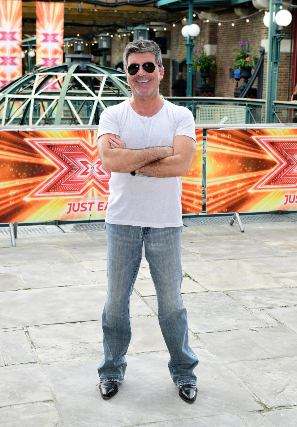 Simon Cowell attending X Factor filming at Tobacco Dock, Wapping Lane, London. (Photo by Ian West/PA Images via Getty Images)