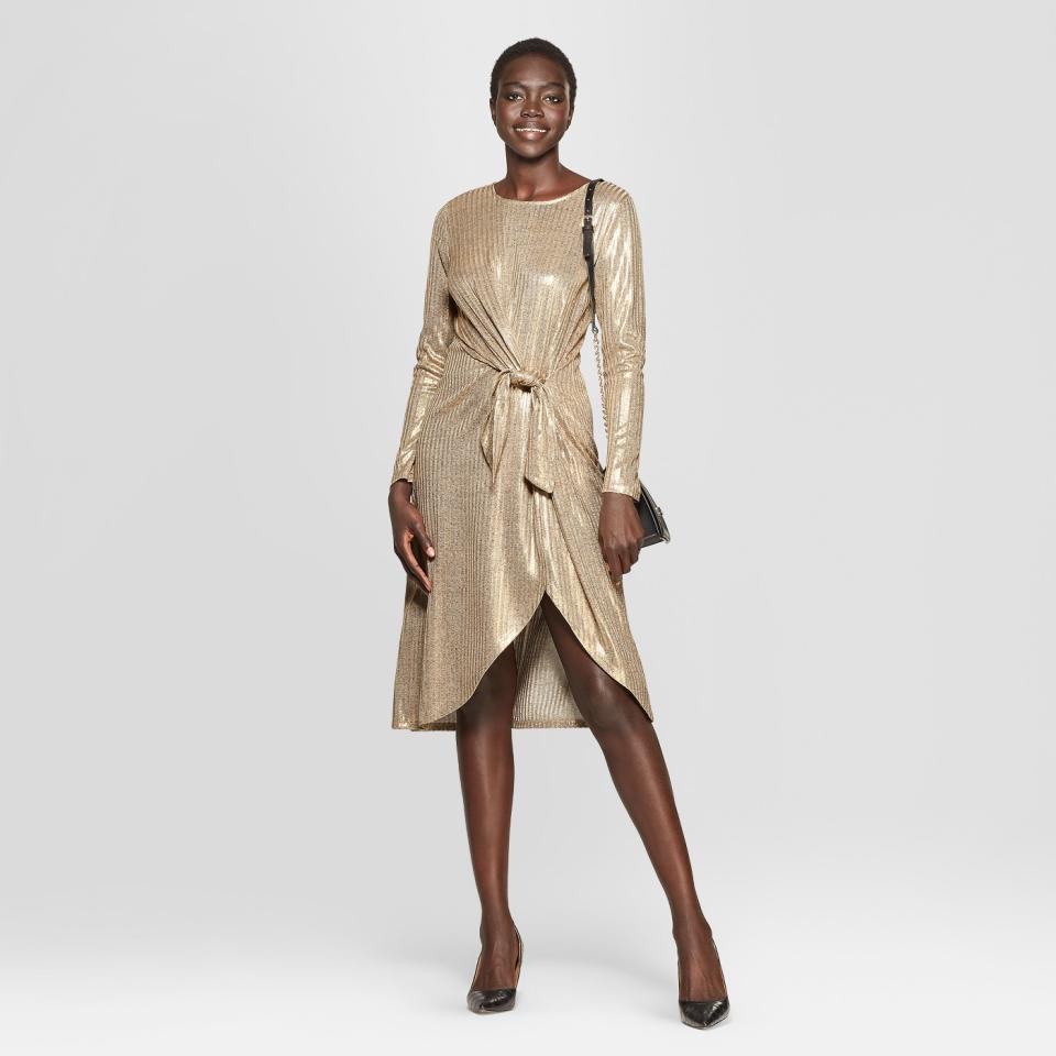 Who What Wear Long Sleeve Wrap Tie Knot Dress. (Photo: Target)