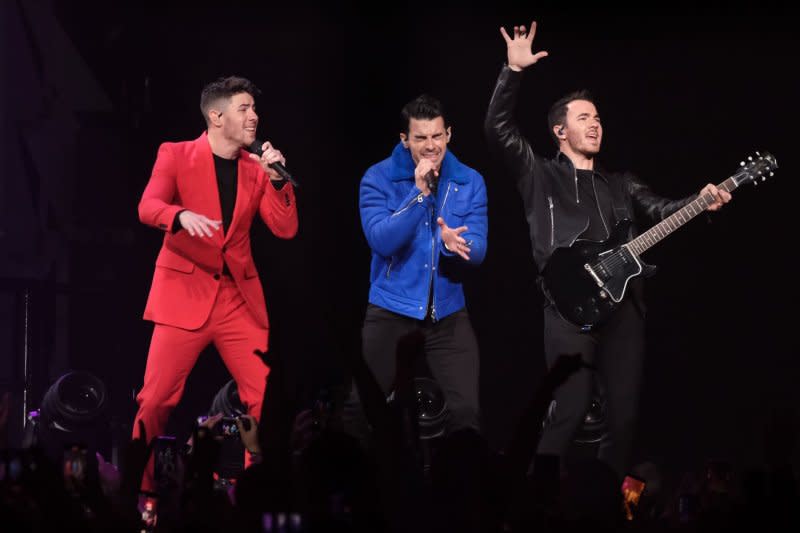 Jonas Brothers perform at the Y100 iHeartRadio Jingle Ball concert in 2019. File Photo by Gary I Rothstein/UPI