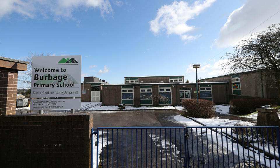 Burbage Primary School in Leicestershire, which has been closed due to a "confirmed case of coronavirus amongst our parent population".