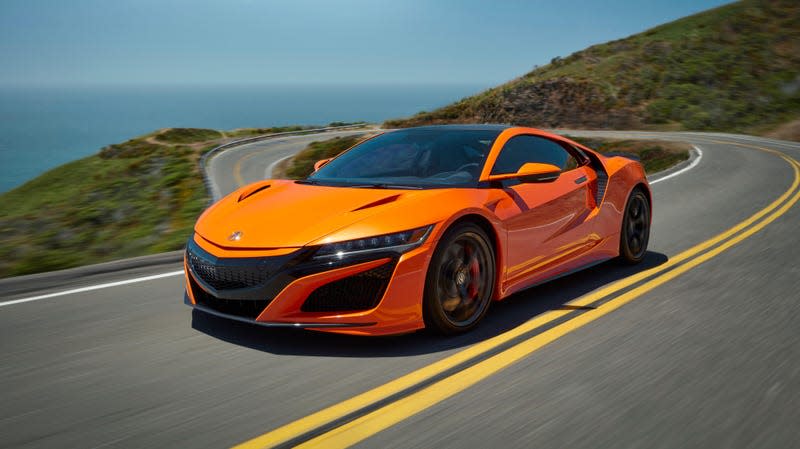 An orange 2019 Acura NSX.