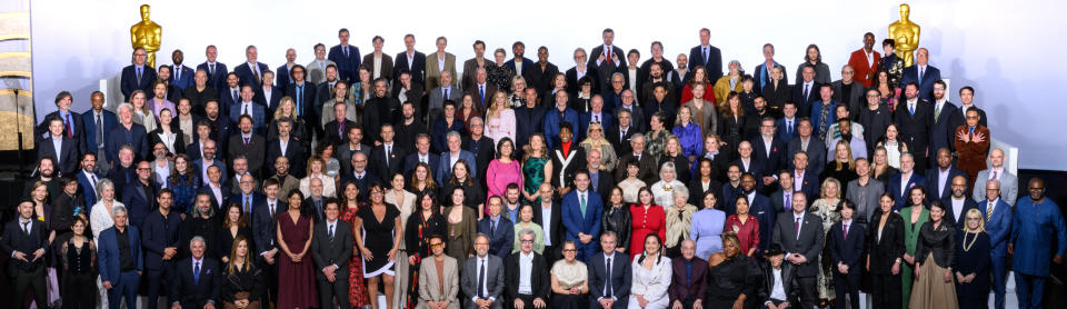 Class photo of the nominees for the 96th Oscars <br>