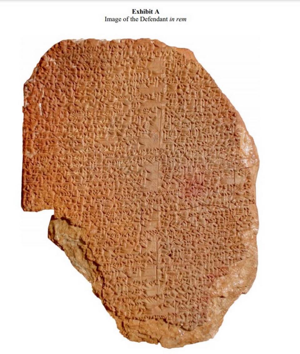 A federal judge in New York ordered Hobby Lobby to give up a rare cuneiform tablet depicting a portion of the Epic of Gilgamesh that was illegally imported into the U.S. Hobby Lobby paid $1.7 million for the tablet, which was on display at the Museum of the Bible before federal agents seized it in 2019.