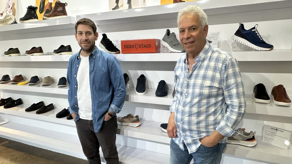 Jake Muskat (left) and his father Rick Muskat both work at the family-owned footwear company Deer Stags. - Courtesy Alena Margolis