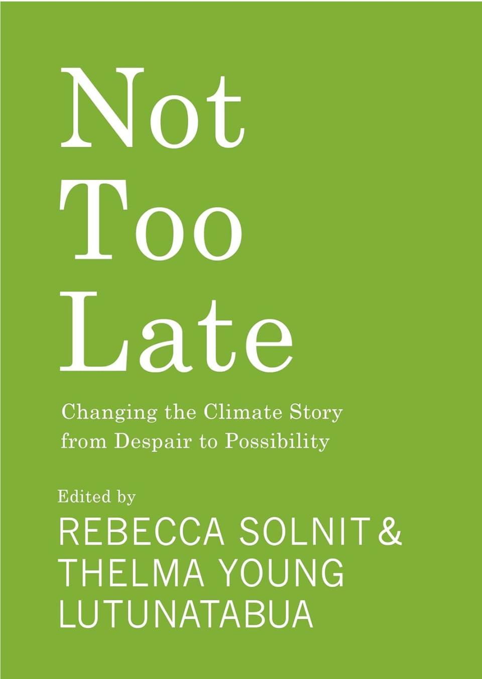 ‘Not Too Late: Changing the Climate Story from Despair to Possibility’ By Rebecca Solnit & Thelma Young Lutunatabua