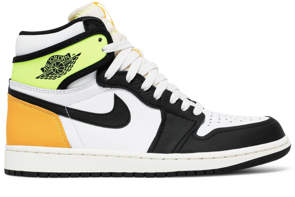 Nike’s Air Jordan 1 Retro High OG ‘Volt Gold’ sneakers. - Credit: Courtesy of GOAT