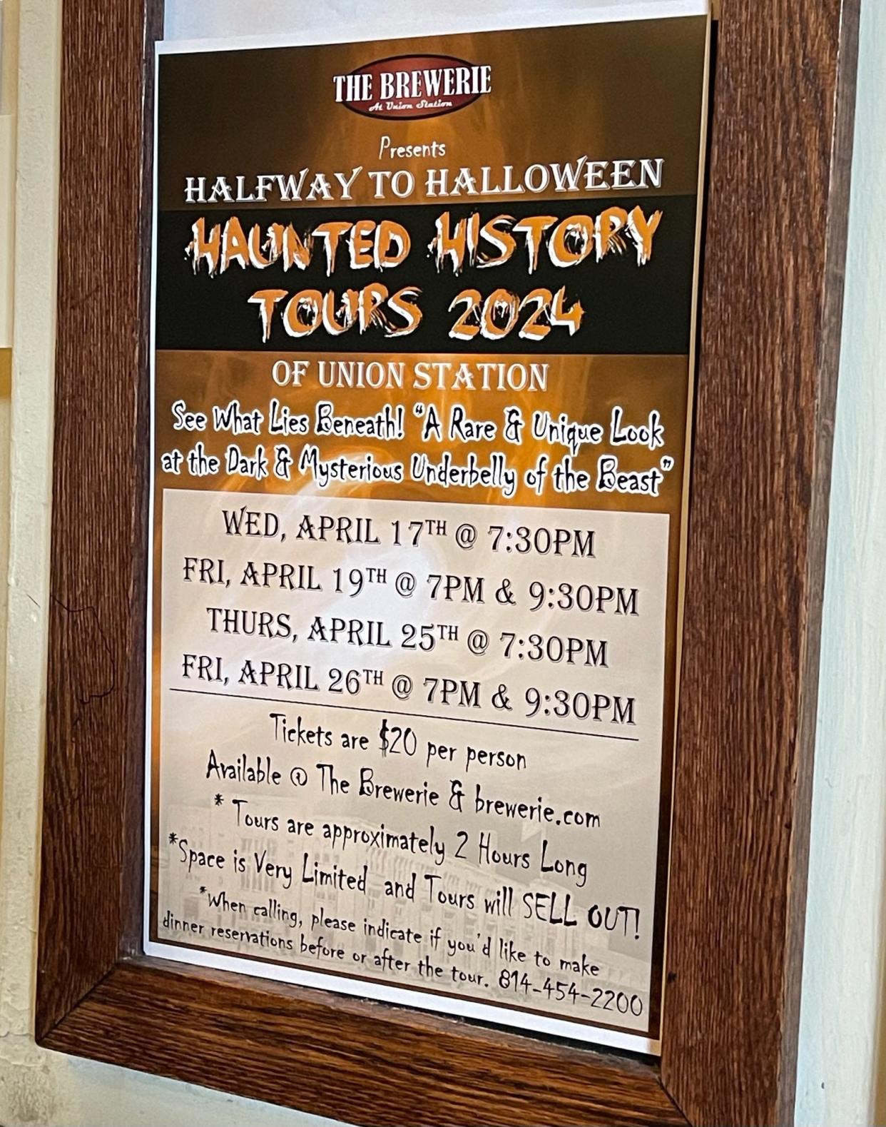 Haunted History Tours taking place April 2024 at Union Station at 123 W. 14th St.