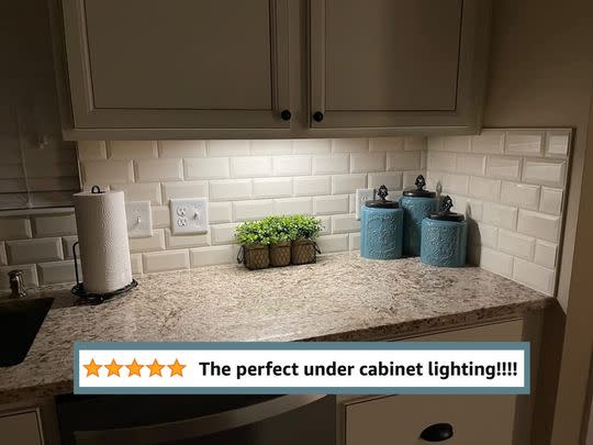 Under-cabinet lighting that turns on when it senses movement