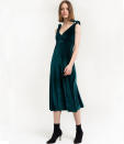 <p>Emerald Velvet Shoulder Tie Dress, $138, <a rel="nofollow noopener" href="https://www.pixiemarket.com/collections/dresses/products/emerald-velvet-shoulder-tie-dress" target="_blank" data-ylk="slk:pixiemarket.com" class="link ">pixiemarket.com</a> </p>