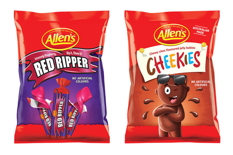 People can expect to see Allen's Red Ripper's and Cheekies on the shelves in 2021. Source: Allen's lollies