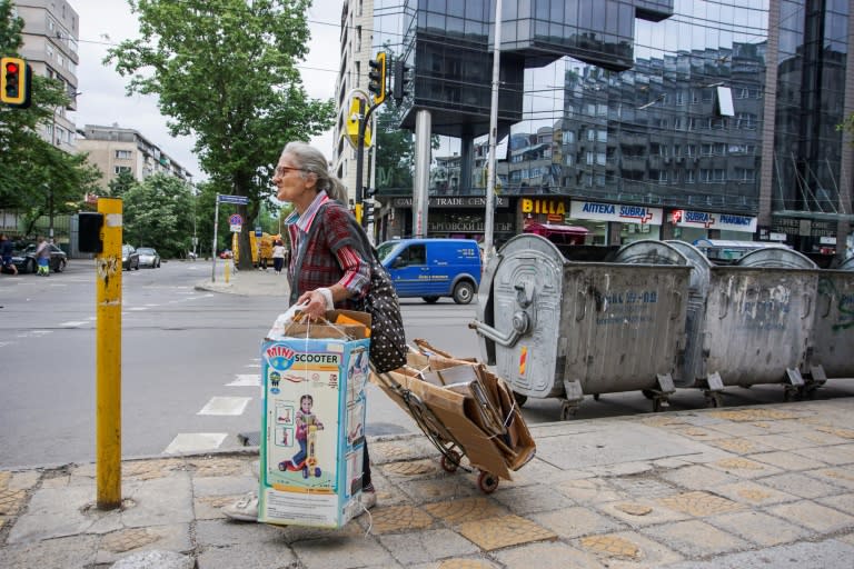 Most of the collectors are middle-aged or elderly, with two-thirds of them working seven days a week, carrying huge loads on foot or with small makeshift carts, and earning less than 10 leva ($6/5 euros) a day